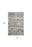 9' X 13' Gray Floral Area Rug - Homeroots - Flyclothing LLC