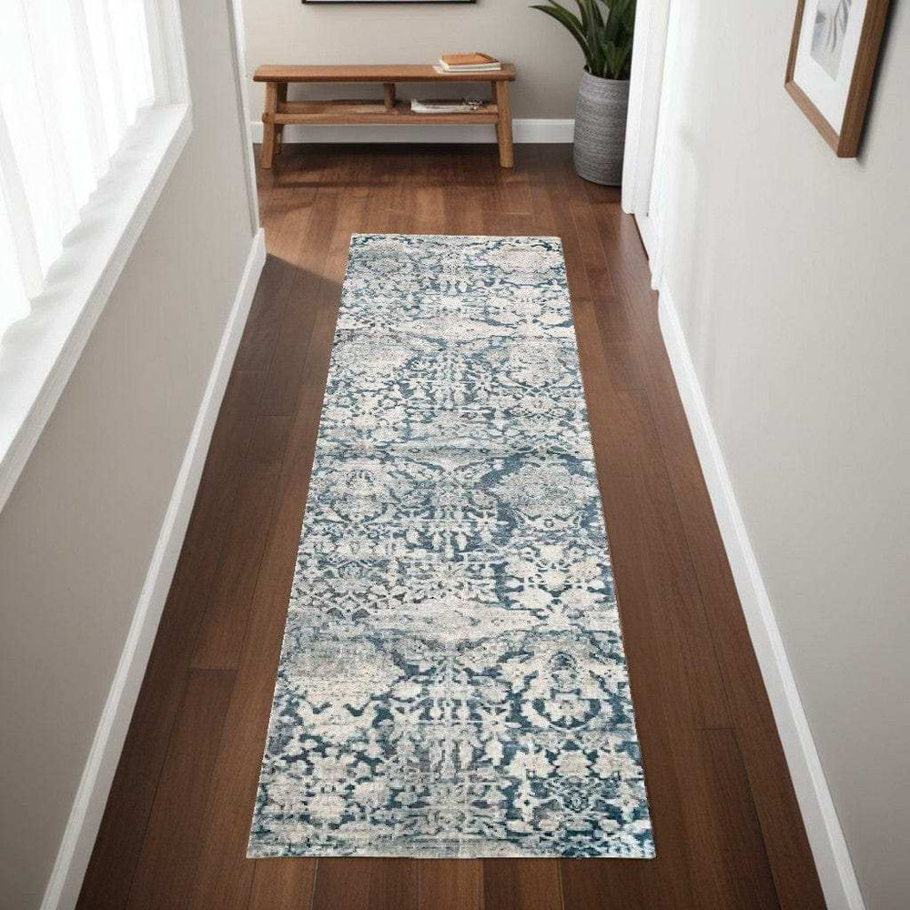 8' X 8' Teal Runner Rug - Homeroots - Flyclothing LLC