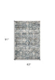 5' X 8' Teal Floral Area Rug - Homeroots - Flyclothing LLC