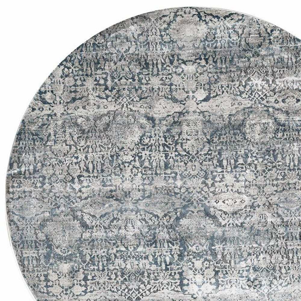 8' X 8' Teal Floral Area Rug - Homeroots - Flyclothing LLC