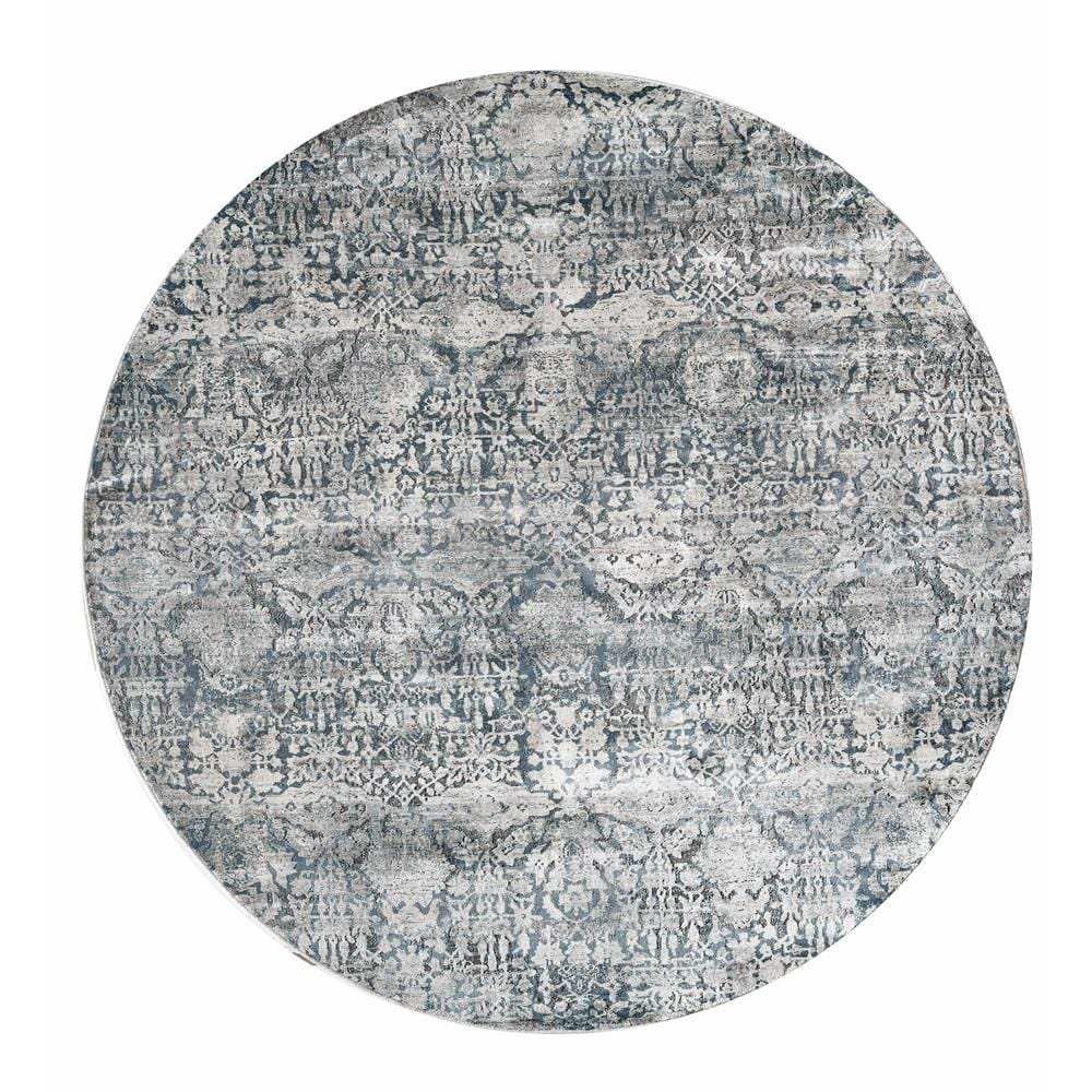 8' X 8' Teal Floral Area Rug - Homeroots - Flyclothing LLC