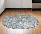 8' X 8' Teal Floral Area Rug - Homeroots - Flyclothing LLC