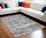 9' X 13' Teal Floral Area Rug - Homeroots - Flyclothing LLC