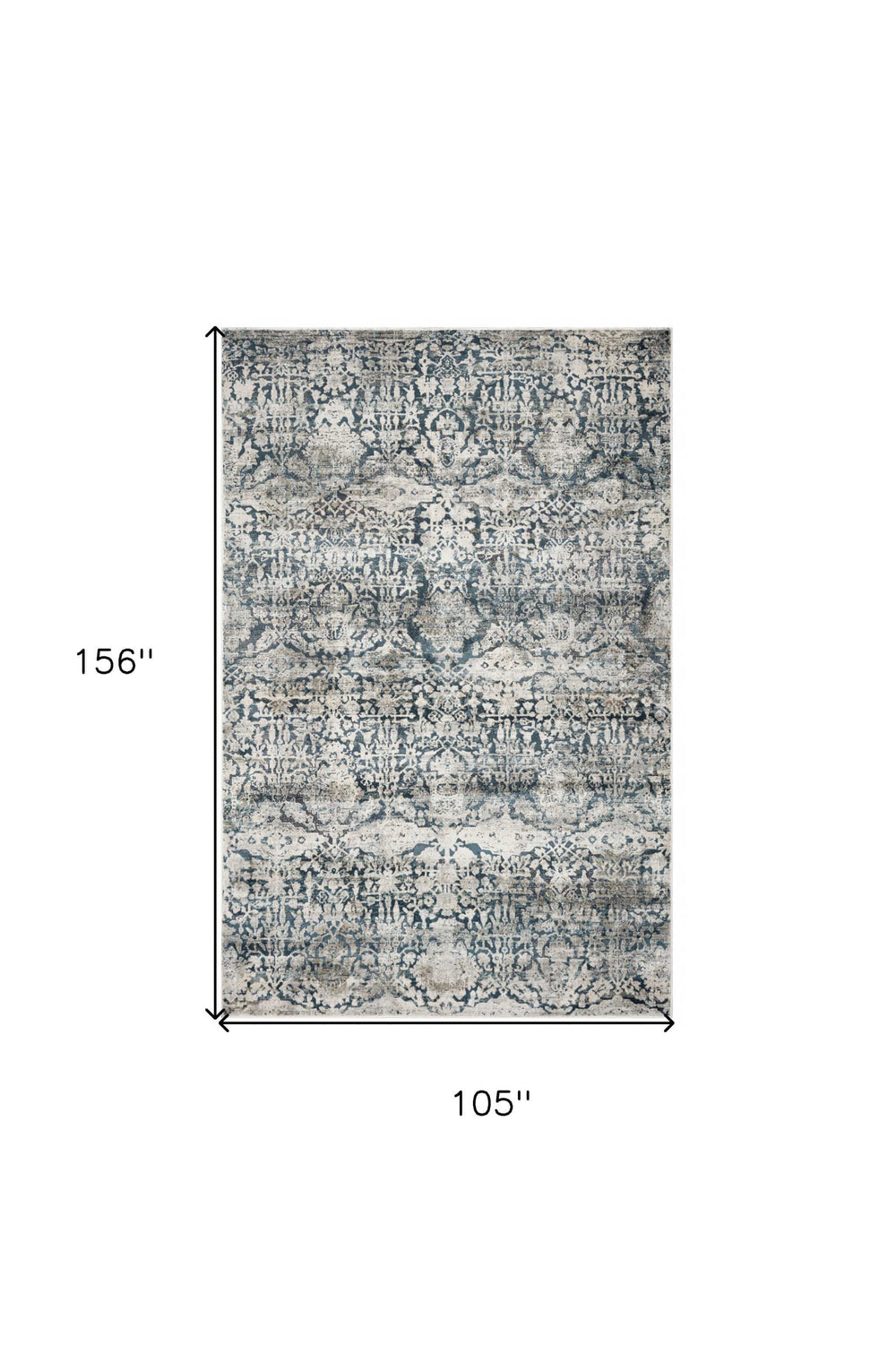 9' X 13' Teal Floral Area Rug - Homeroots - Flyclothing LLC