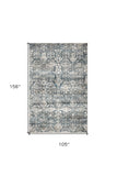 9' X 13' Teal Floral Area Rug - Homeroots - Flyclothing LLC