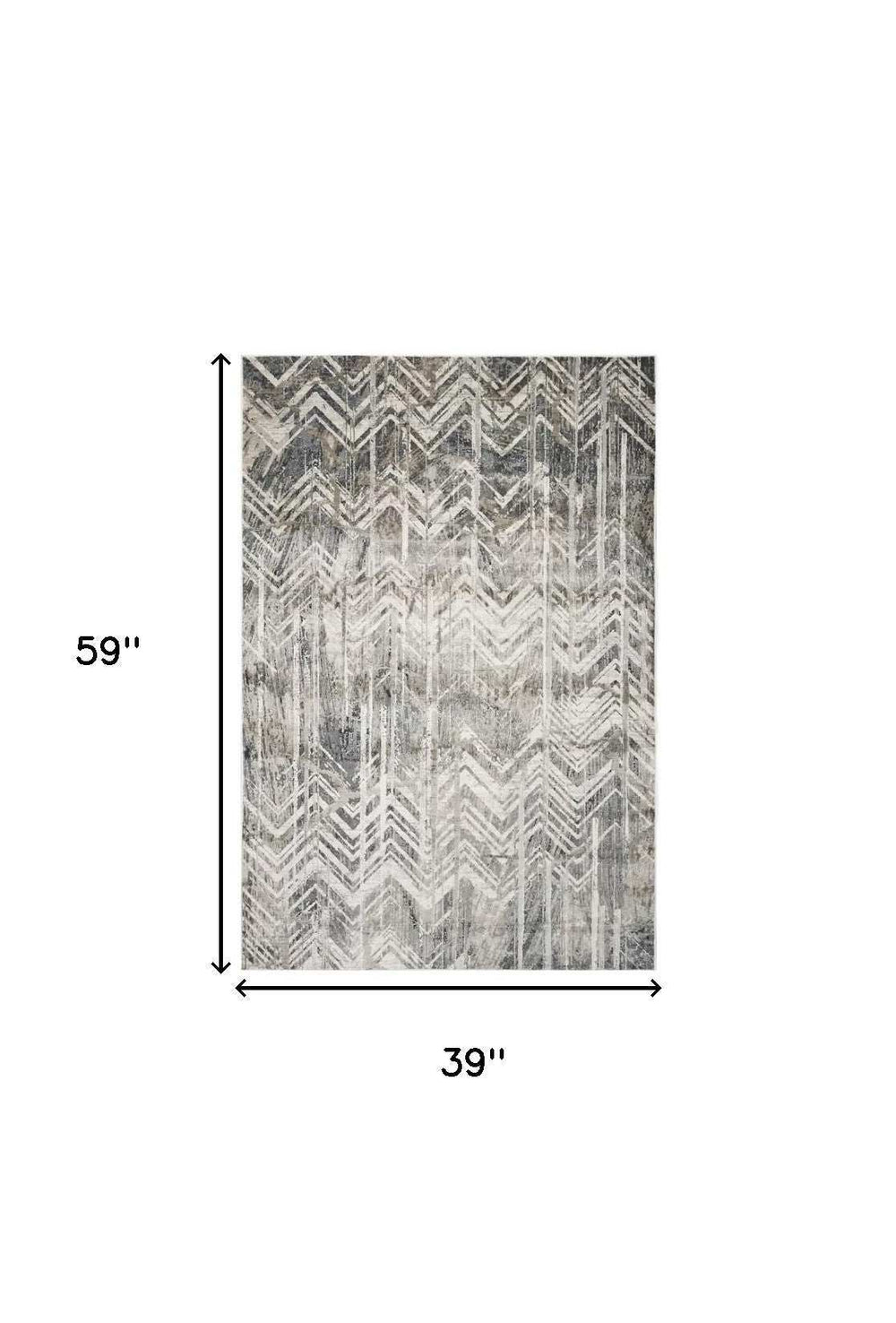 3' X 5' Gray Chevron Area Rug - Homeroots - Flyclothing LLC