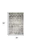 3' X 5' Gray Chevron Area Rug - Homeroots - Flyclothing LLC