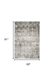 5' X 8' Gray Chevron Area Rug - Homeroots - Flyclothing LLC