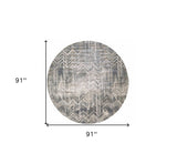 8' X 8' Gray Chevron Area Rug - Homeroots - Flyclothing LLC