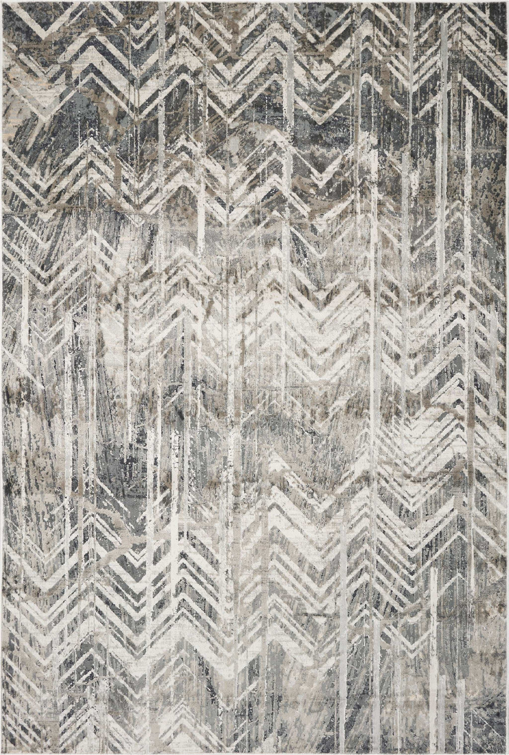 9' X 13' Gray Chevron Area Rug - Homeroots - Flyclothing LLC