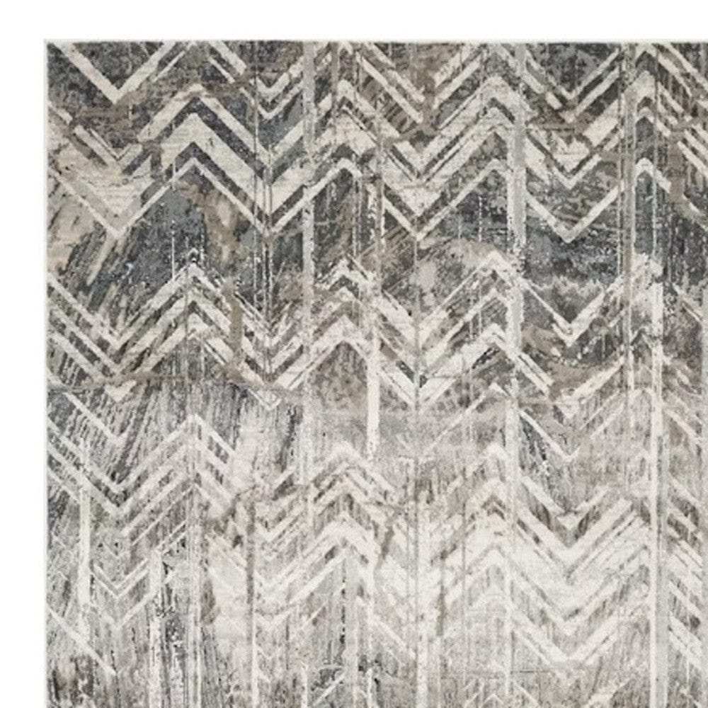 9' X 13' Gray Chevron Area Rug - Homeroots - Flyclothing LLC