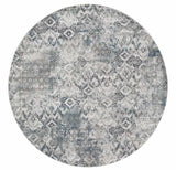 8' X 8' Ivory Gray and Teal Abstract Area Rug - Homeroots - Flyclothing LLC