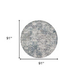 8' X 8' Ivory Gray and Teal Abstract Area Rug - Homeroots - Flyclothing LLC