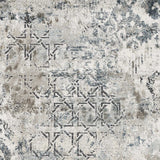 8' X 8' Ivory Gray and Teal Abstract Area Rug - Homeroots - Flyclothing LLC