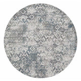 8' X 8' Ivory Gray and Teal Abstract Area Rug - Homeroots - Flyclothing LLC