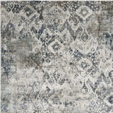 8' X 8' Ivory Gray and Teal Abstract Area Rug - Homeroots - Flyclothing LLC