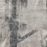 8' Grey Machine Woven Abstract Geometric Indoor Runner Rug - Homeroots - Flyclothing LLC