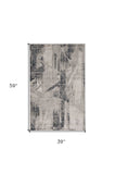 3' X 5' Gray Geometric Area Rug - Homeroots - Flyclothing LLC
