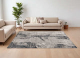 8' X 11' Gray Abstract Area Rug - Homeroots - Flyclothing LLC