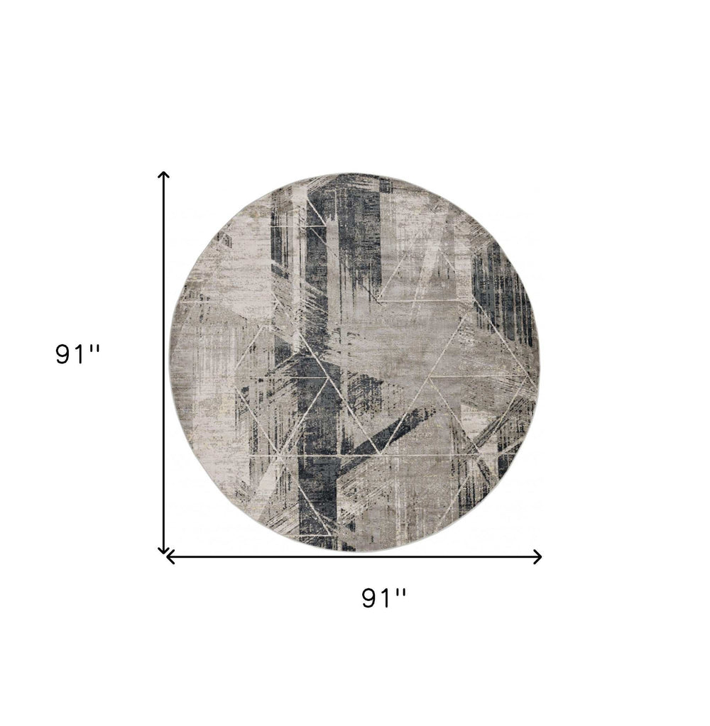 8' X 8' Gray Geometric Area Rug - Homeroots - Flyclothing LLC