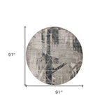 8' X 8' Gray Geometric Area Rug - Homeroots - Flyclothing LLC