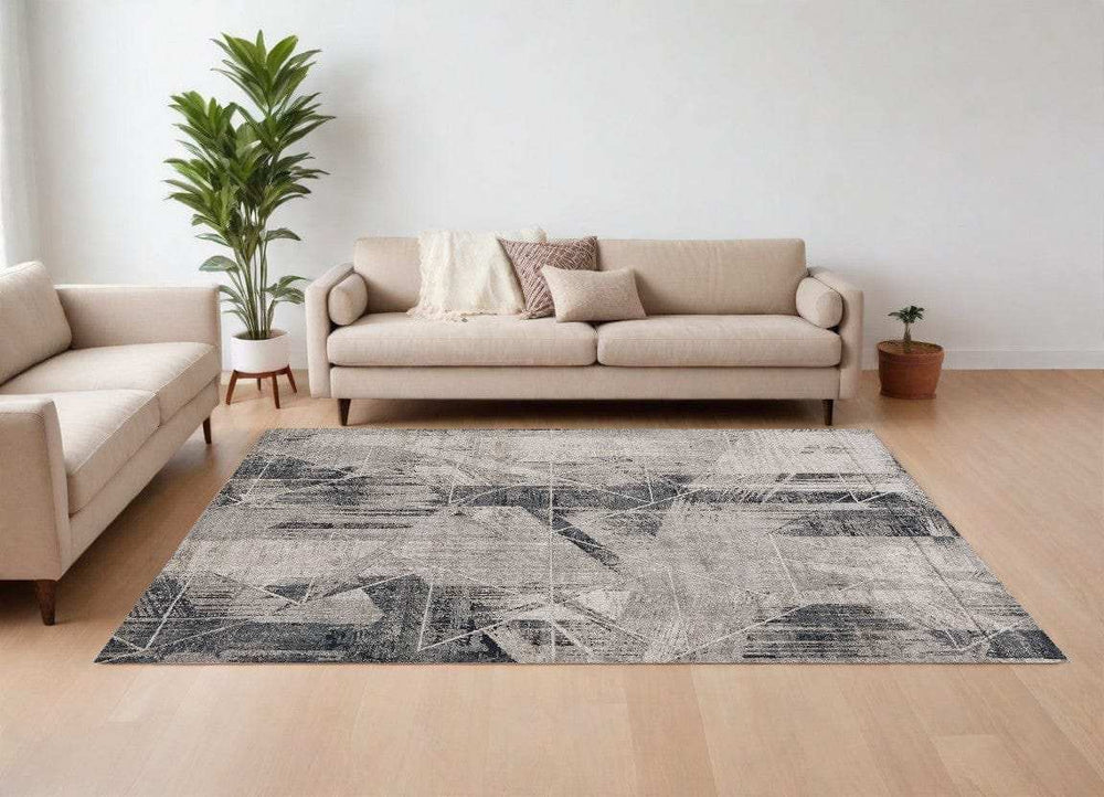 9' X 13' Gray Abstract Area Rug - Homeroots - Flyclothing LLC