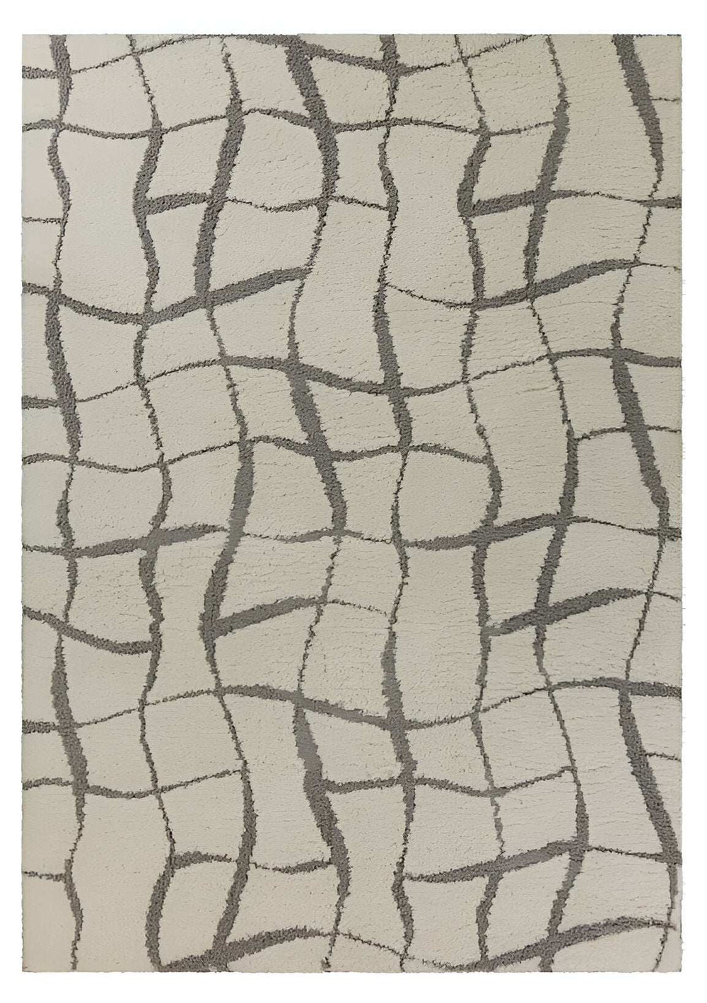 3' X 5' Ivory Abstract Shag Area Rug - Homeroots - Flyclothing LLC