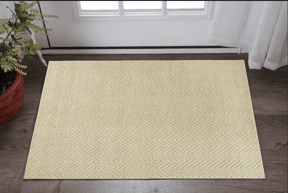 2' X 4' Ivory Chevron Hand Woven Area Rug - Homeroots - Flyclothing LLC