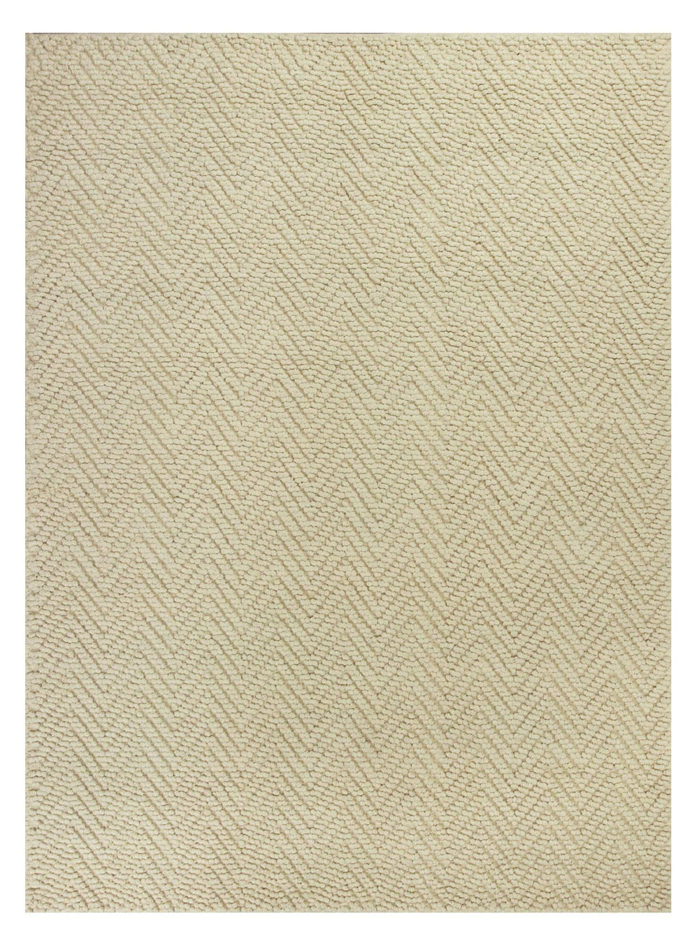7' Ivory Chevron Hand Woven Area Rug - Homeroots - Flyclothing LLC