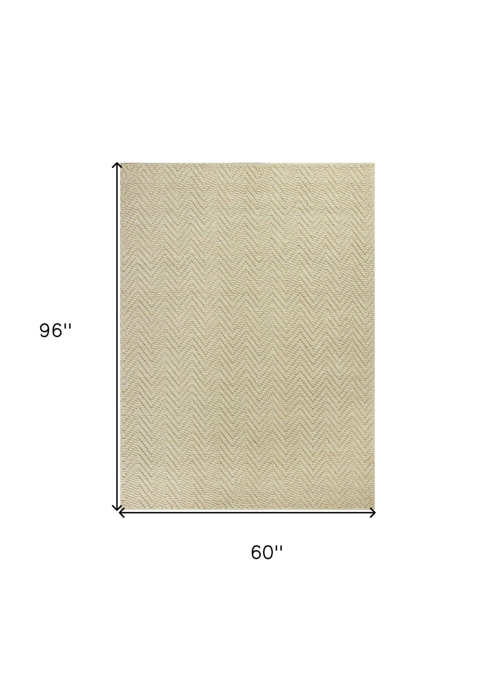 5' X 8' Ivory Chevron Hand Woven Area Rug - Homeroots - Flyclothing LLC