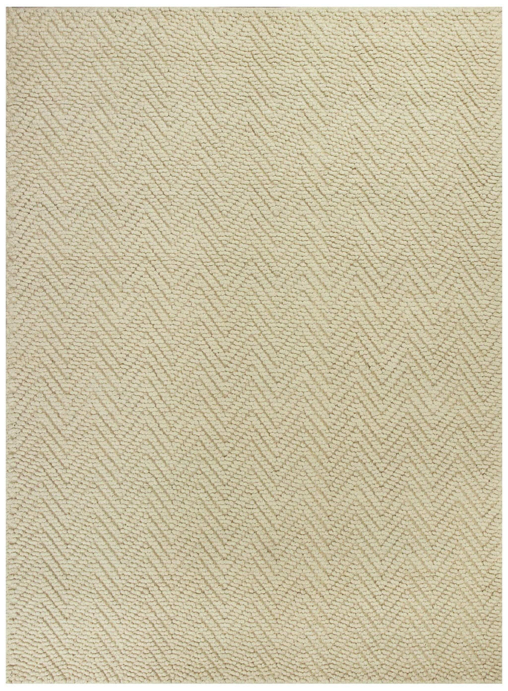 5' X 8' Ivory Chevron Hand Woven Area Rug - Homeroots - Flyclothing LLC