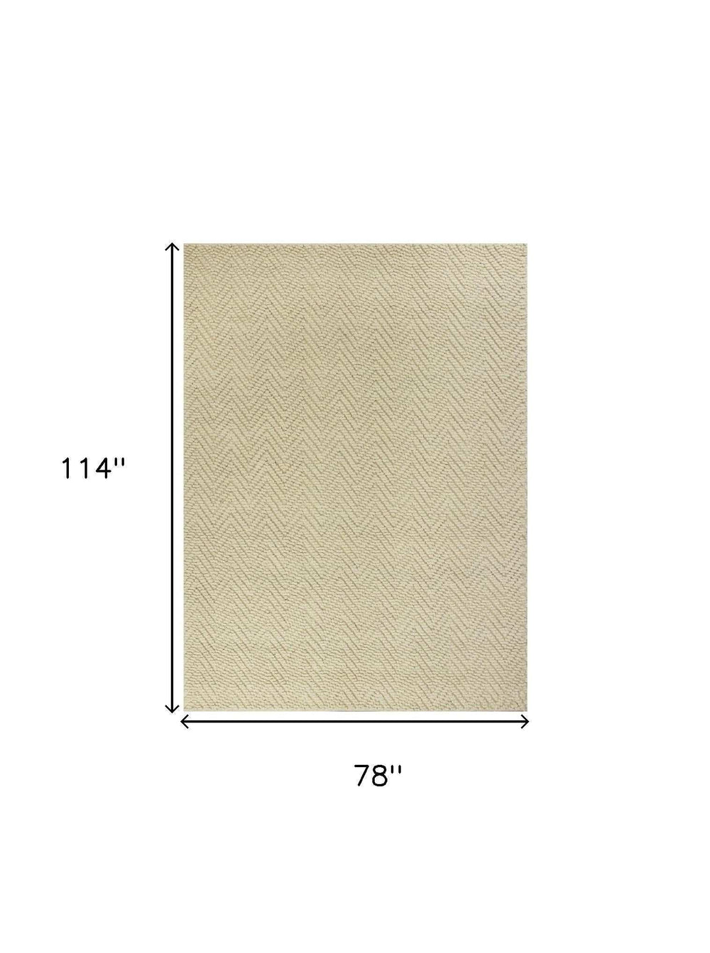 7' X 10' Ivory Chevron Hand Woven Area Rug - Homeroots - Flyclothing LLC