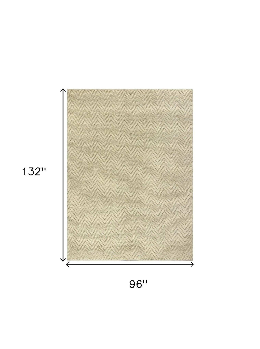 8' X 11' Ivory Chevron Hand Woven Area Rug - Homeroots - Flyclothing LLC