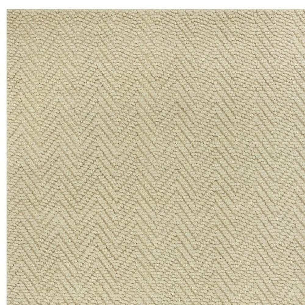 8' X 11' Ivory Chevron Hand Woven Area Rug - Homeroots - Flyclothing LLC