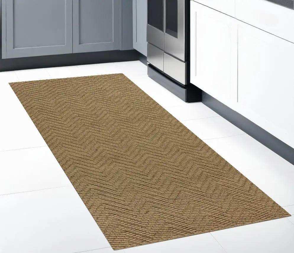 8' Natural Chevron Hand Woven Area Rug - Homeroots - Flyclothing LLC