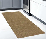 8' Natural Chevron Hand Woven Area Rug - Homeroots - Flyclothing LLC
