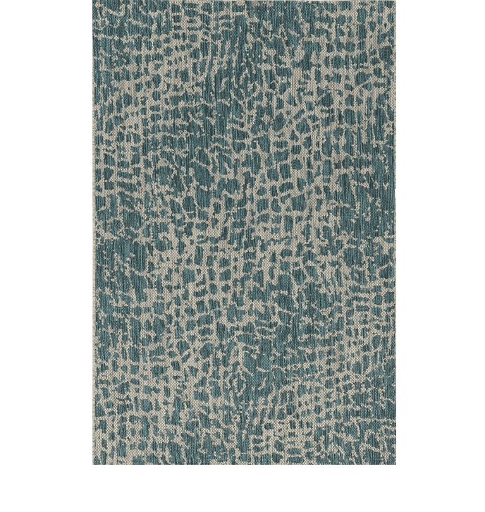 3' X 4' Teal Blue Abstract Indoor Outdoor Area Rug - Homeroots - Flyclothing LLC