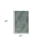 3' X 4' Teal Blue Abstract Indoor Outdoor Area Rug - Homeroots - Flyclothing LLC