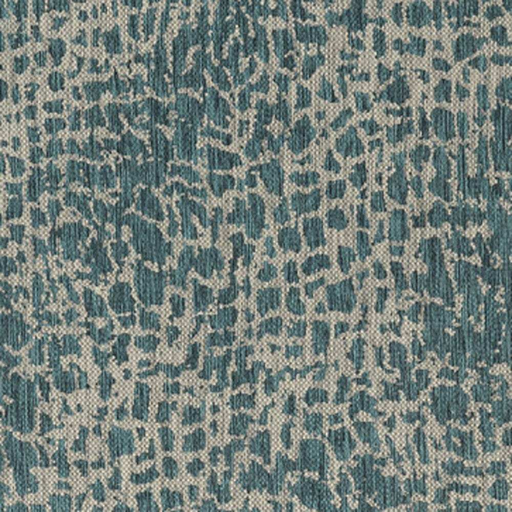 3' X 4' Teal Blue Abstract Indoor Outdoor Area Rug - Homeroots - Flyclothing LLC