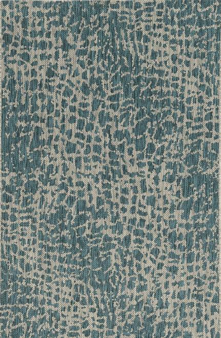 3' X 4' Teal Blue Abstract Indoor Outdoor Area Rug - Homeroots - Flyclothing LLC