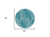 8' Round Teal Blue Abstract Indoor Outdoor Area Rug - Homeroots - Flyclothing LLC