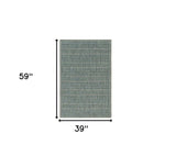 3' X 5' Teal Blue Geometric Indoor Outdoor Area Rug - Homeroots - Flyclothing LLC