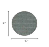 8' Round Teal Geometric Pattern Indoor Outdoor Area Rug - Homeroots - Flyclothing LLC