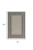 8' X 11' Gray Striped Indoor Outdoor Area Rug - Homeroots - Flyclothing LLC