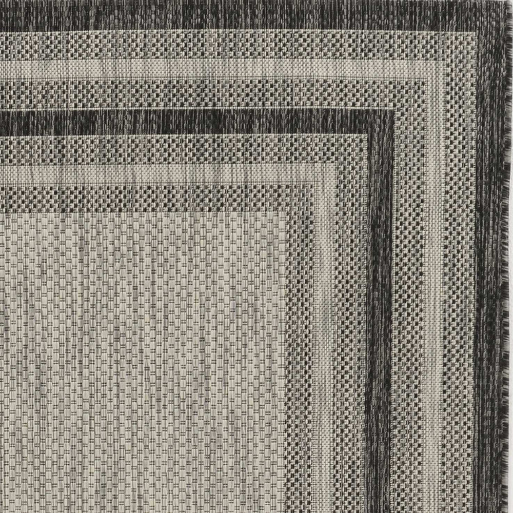 8' X 11' Gray Striped Indoor Outdoor Area Rug - Homeroots - Flyclothing LLC