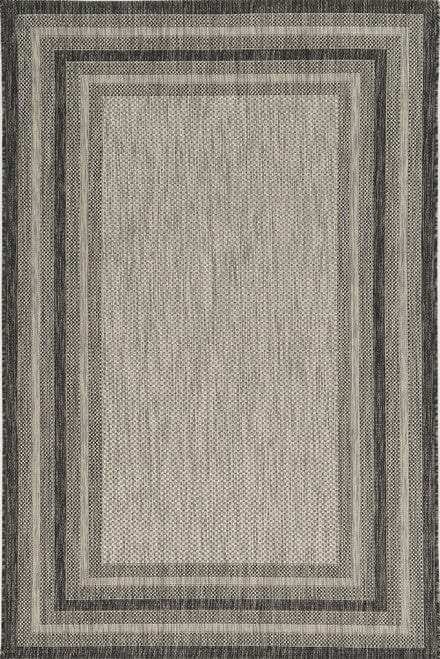 8' X 11' Gray Striped Indoor Outdoor Area Rug - Homeroots - Flyclothing LLC