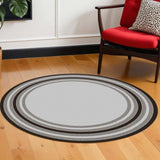 8' X 8' Gray Striped Indoor Outdoor Area Rug - Homeroots - Flyclothing LLC