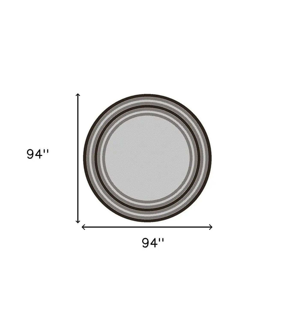 8' X 8' Gray Striped Indoor Outdoor Area Rug - Homeroots - Flyclothing LLC