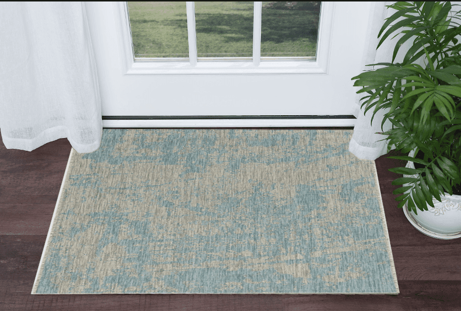 3' X 4' Teal Abstract Area Rug - Homeroots - Flyclothing LLC