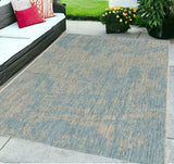 5' X 8' Teal Blue Abstract Indoor Outdoor Area Rug - Homeroots - Flyclothing LLC